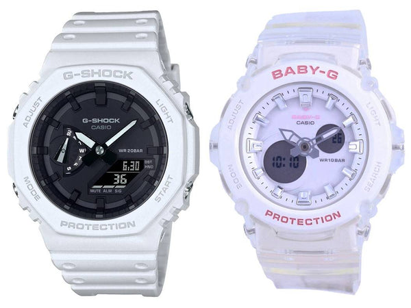 Casio Analog Digital Quartz Couple's Watch Combo Set - GA-2100-7A And BGA-270S-7A