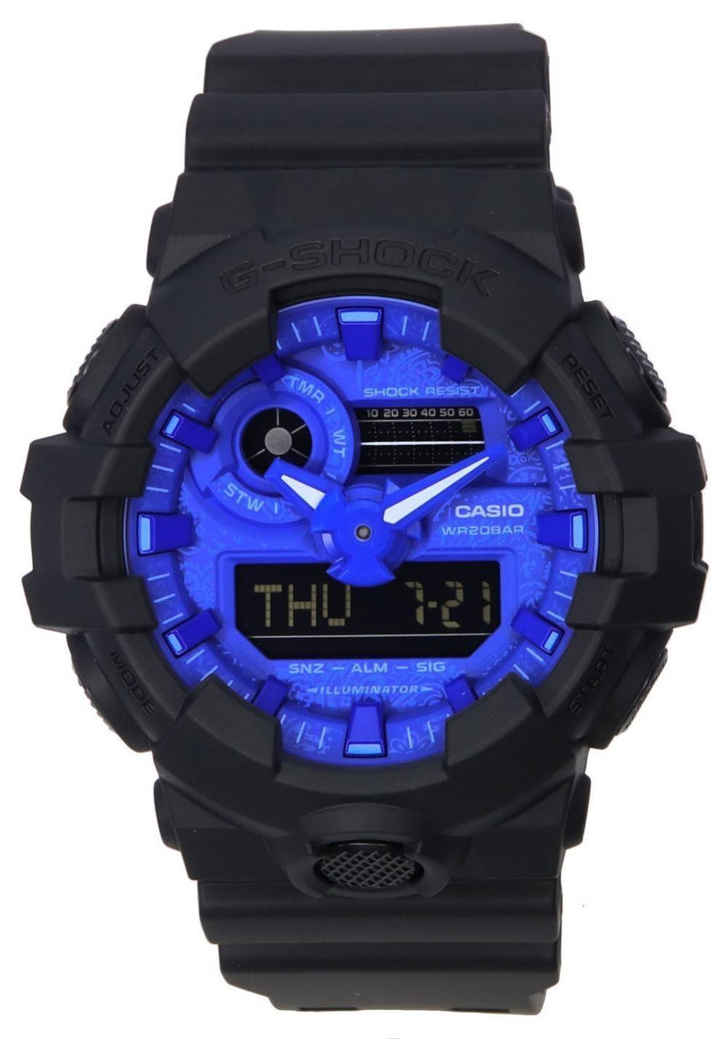 Casio G-Shock Paisley Blue Analog Digital Dial Quartz GA-700BP-1A GA700BP-1 200M Men's Watch
