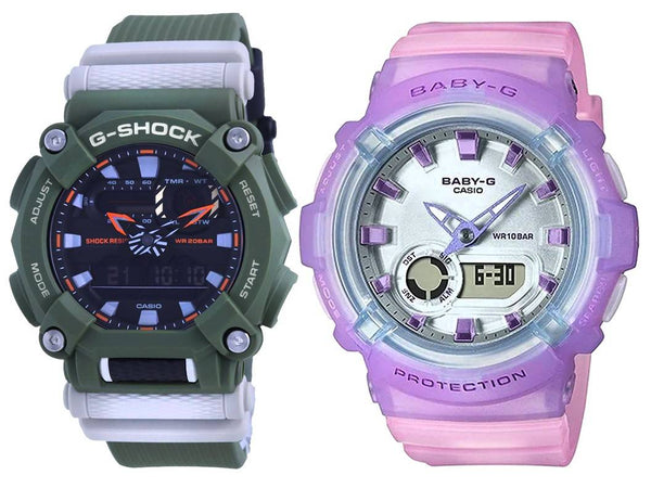 Casio Analog Digital Quartz Couple's Watch Combo Set - GA-900HC-3A And BGA-280-6A