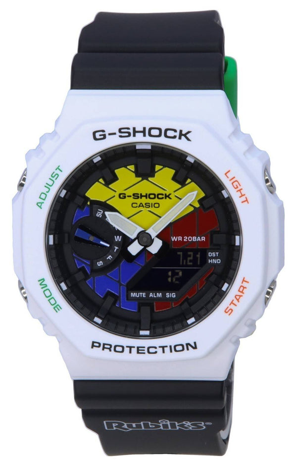 Casio RUBIK’S x G-Shock Limited Edition Analog Digital Colorful Dial Quartz GAE-2100RC-1A GAE2100RC1 200M Men's Watch