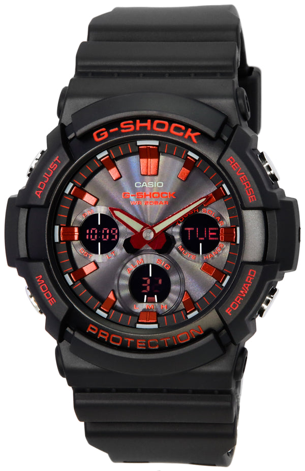Casio G-Shock Analog Digital X Ignite Red Series Tough Solar GAS-100BNR-1A GAS100BNR-1 200M Men's Watch