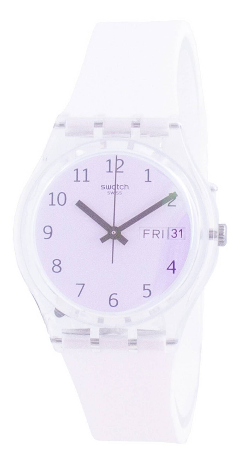 Swatch Ultrarose White Dial Silicone Strap Quartz GE714 Women's Watch