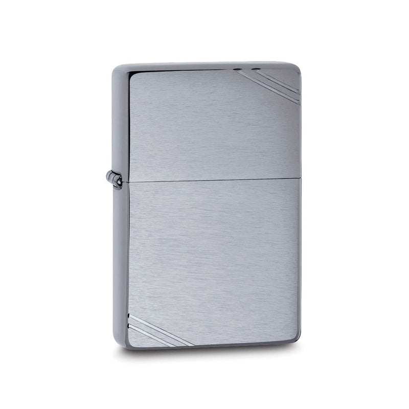 Zippo Vintage with Slashes Brushed Chrome Lighter