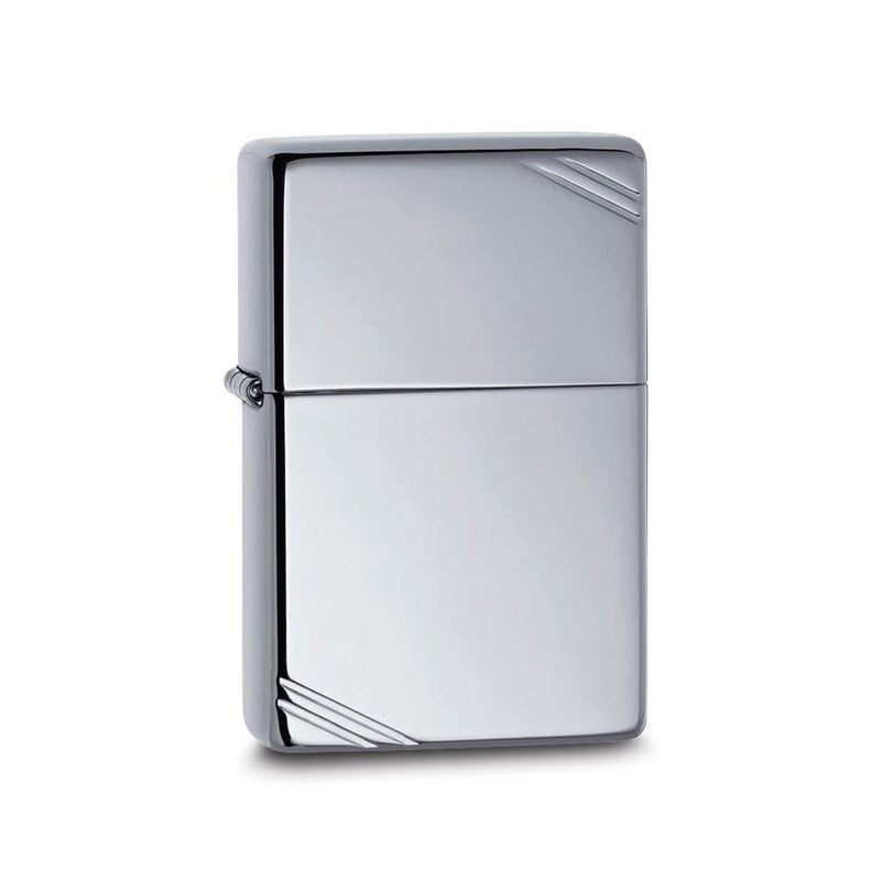 Zippo Vintage with Slashes High Polish Chrome Lighter