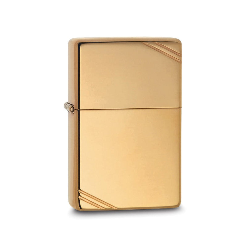 Zippo Vintage with Slashes High Polish Brass Lighter