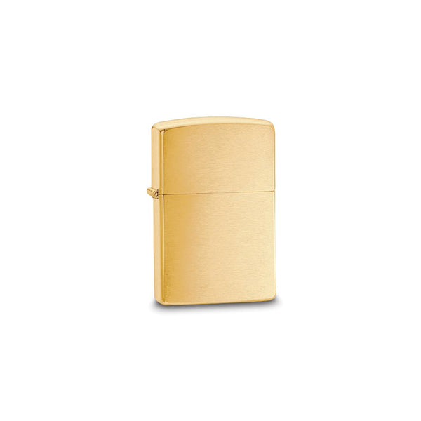 Zippo Solid Brass Plain Brushed Brass Lighter