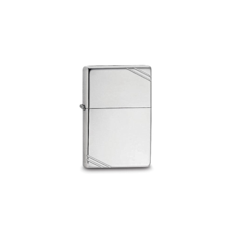 Zippo High Polish Sterling Silver Vintage with Slashes Lighter