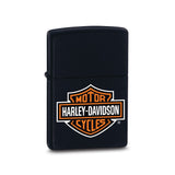 Zippo Harley-Davidson Black Matte Bar and Shield Lighter