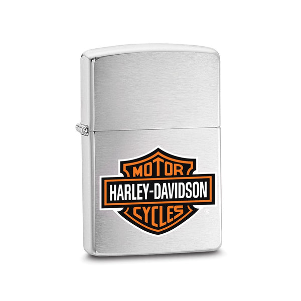 Zippo Harley-Davidson Bar and Shield Brushed Chrome Lighter