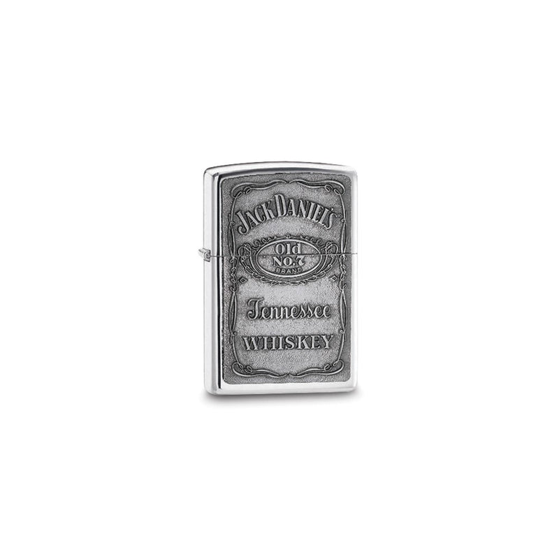 Zippo Jack Daniels Pewter-tone Emblem High Polish Chrome Lighter