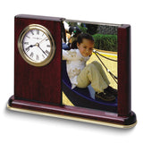 Howard Miller Portrait Caddy Two 3.5x5 Photos Rosewood Finish Quartz Clock
