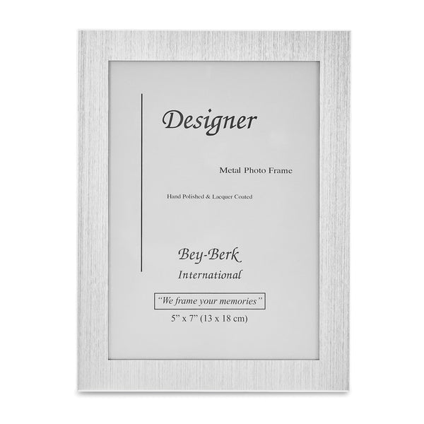 Brushed Silver-tone Lacquer-coated Metal 5x7 Photo Frame