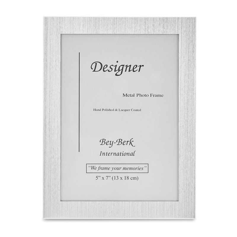 Brushed Silver-tone Lacquer-coated Metal 5x7 Photo Frame