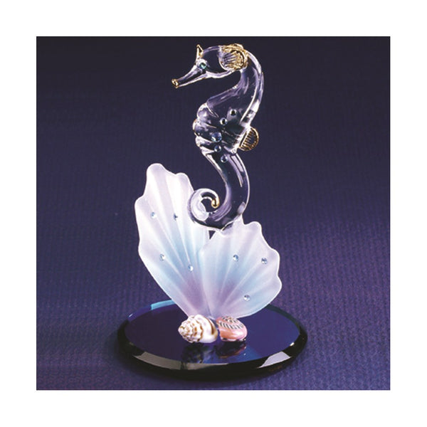 Seahorse and Shell Handcrafted Glass Figurine