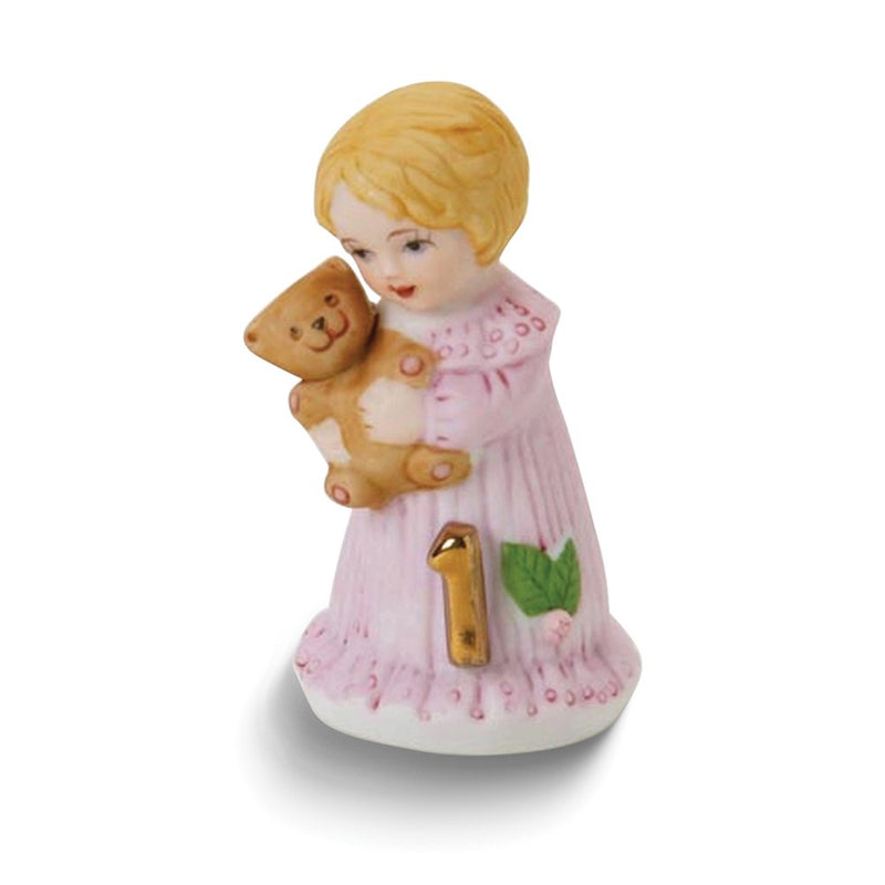 Growing Up Birthday Girls Blonde Age 1 Porcelain Bisque Figurine