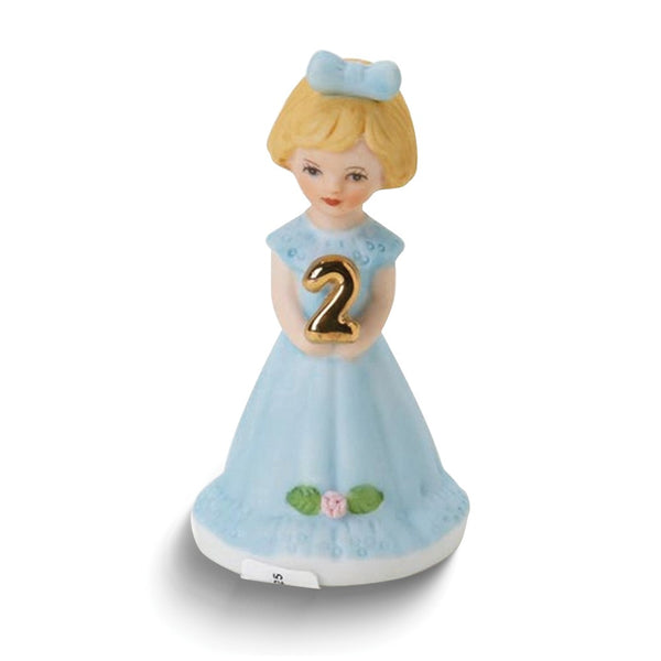 Growing Up Birthday Girls Blonde Age 2 Porcelain Bisque Figurine