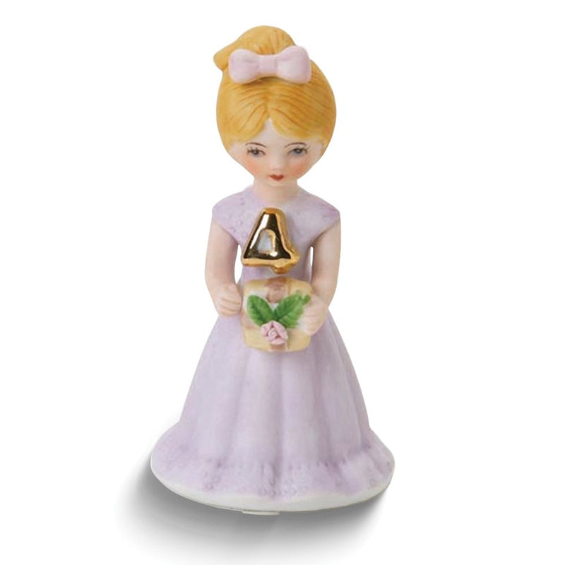 Growing Up Birthday Girls Blonde Age 4 Porcelain Bisque Figurine