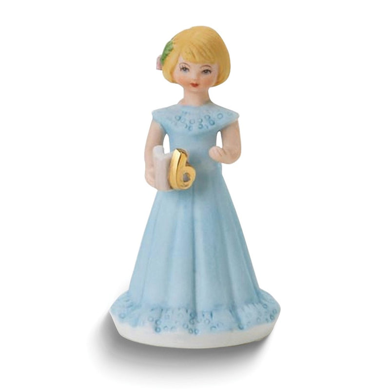Growing Up Birthday Girls Blonde Age 6 Porcelain Bisque Figurine