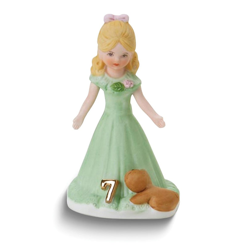Growing Up Birthday Girls Blonde Age 7 Porcelain Bisque Figurine