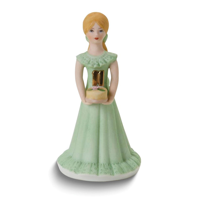 Growing Up Birthday Girls Blonde Age 11 Porcelain Bisque Figurine