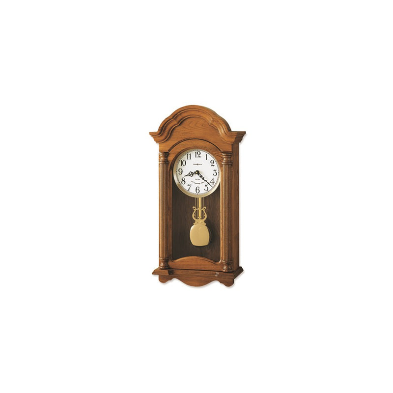 Howard Miller Amanda Oak Finish Wood Quartz Chiming Wall Clock