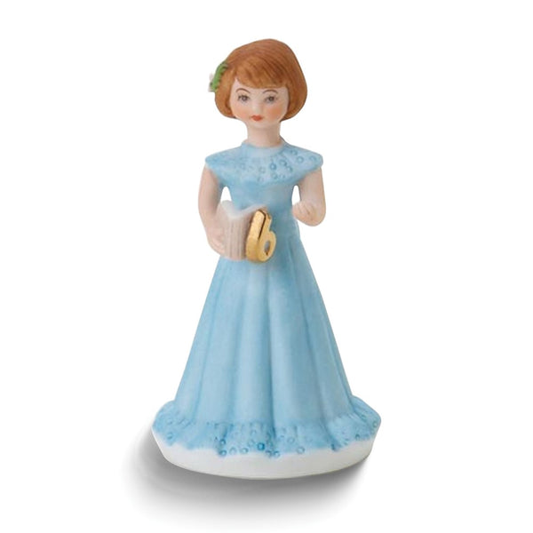 Growing Up Birthday Girls Brunette Age 6 Porcelain Bisque Figurine
