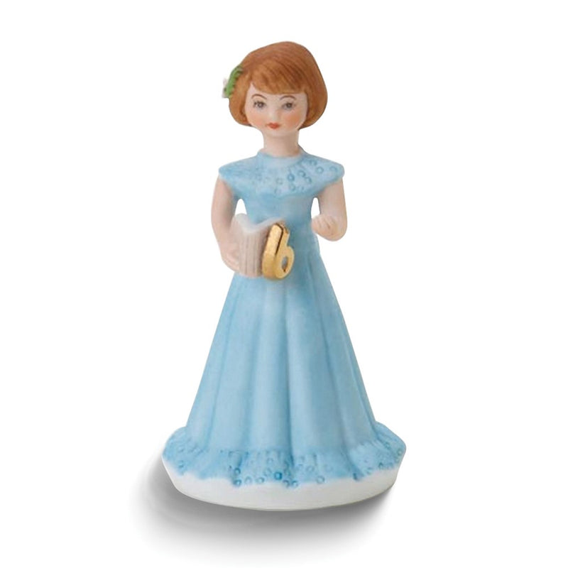 Growing Up Birthday Girls Brunette Age 6 Porcelain Bisque Figurine
