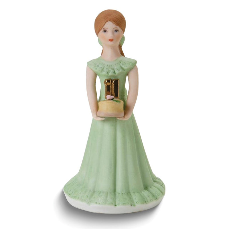 Growing Up Birthday Girls Brunette Age 11 Porcelain Bisque Figurine