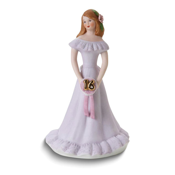 Growing Up Birthday Girls Brunette Age 16 Porcelain Bisque Figurine