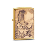 Zippo Where Eagles Dare Emblem Brushed Brass Lighter