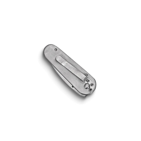 Stainless Steel Silver Stud Locking Pocket Knife with Belt Clip