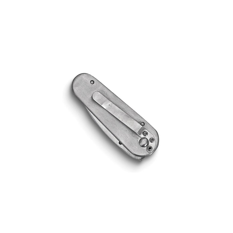 Stainless Steel Silver Stud Locking Pocket Knife with Belt Clip