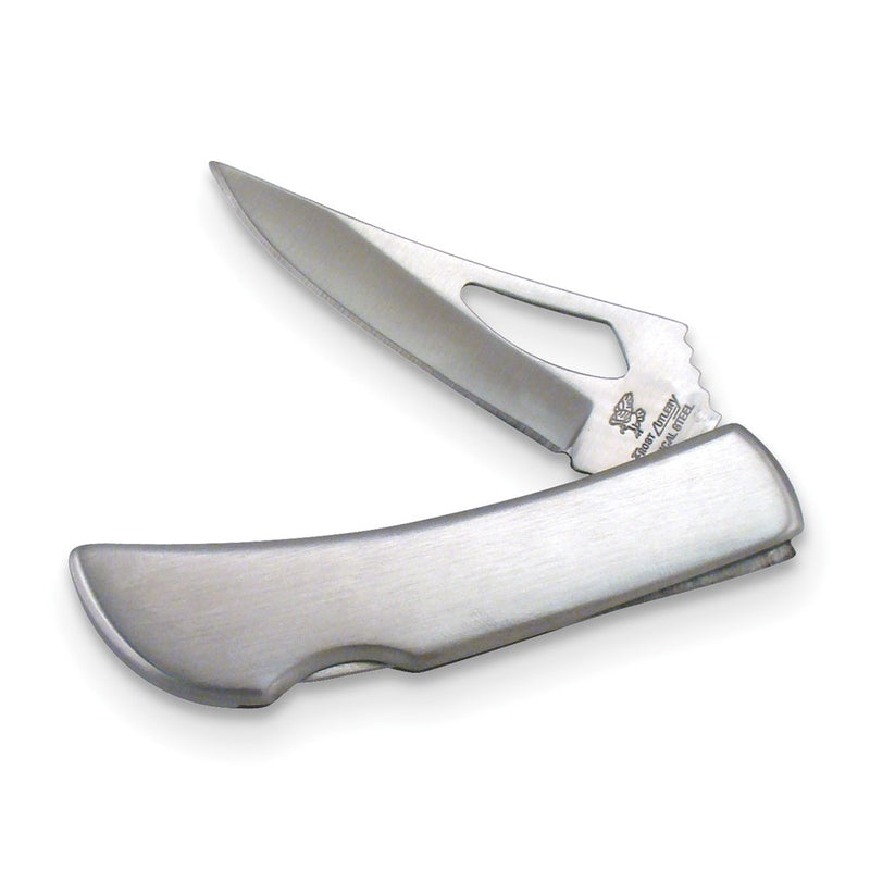 Frost Cutlery Stainless Steel Silver Hawk Locking Pocket Knife with Cut-out Blade