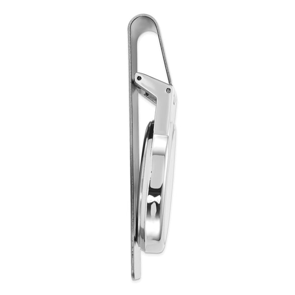 Nickel-plated Watch with Black Face Money Clip