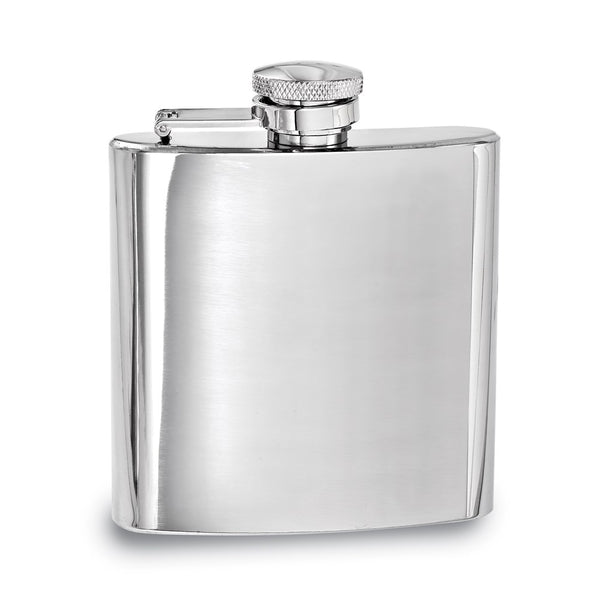 Rebel Steel Polished Stainless Steel 4 ounce Square Flask with Funnel