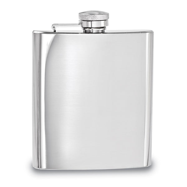 Rebel Steel Polished Stainless Steel 8 ounce Square Flask with Funnel