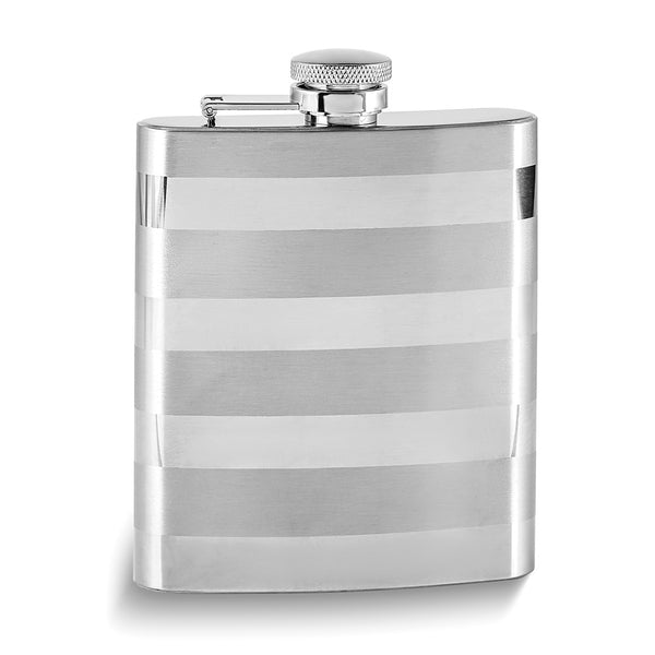 Rebel Steel Polished and Brushed Stainless Steel 8 ounce Hip Flask with Funnel