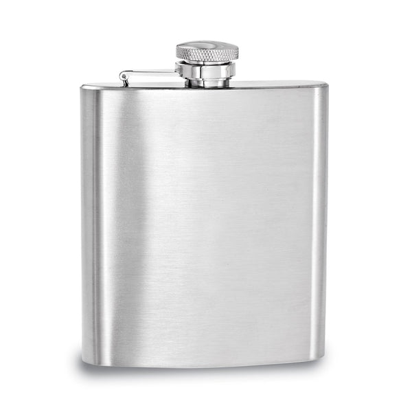 Rebel Steel Brushed Stainless Steel 8 ounce Square Flask with Funnel