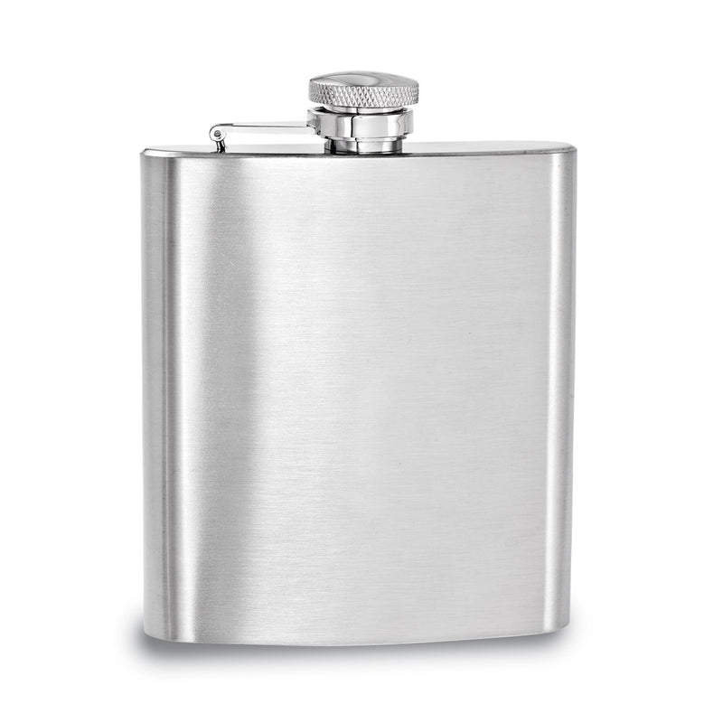 Rebel Steel Brushed Stainless Steel 8 ounce Square Flask with Funnel