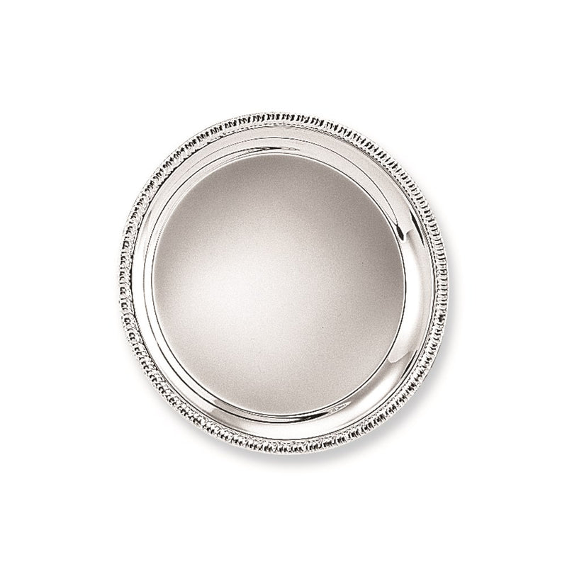 Silver-plated 10 Inch Round Fancy Edge Tray