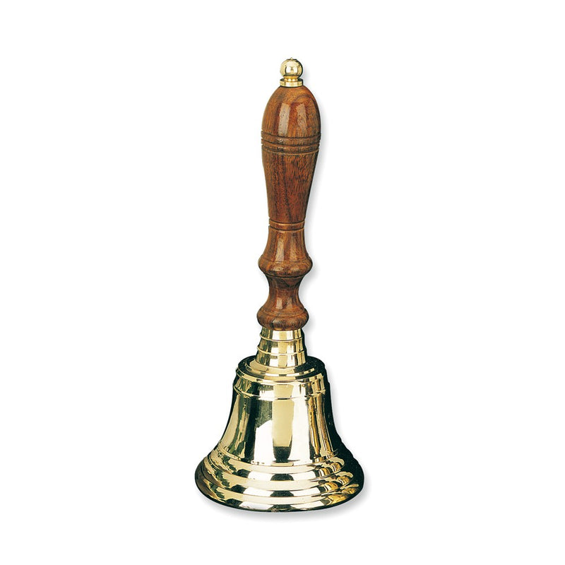 4 Inch Lacquered Brass Wooden Handle Hand Bell