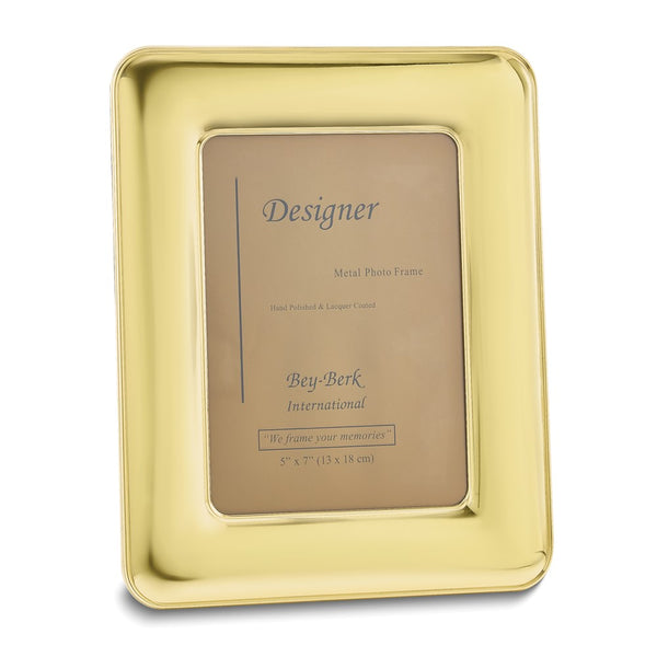 Solid Brass Polished Lacquer-coated 5x7 Photo Frame