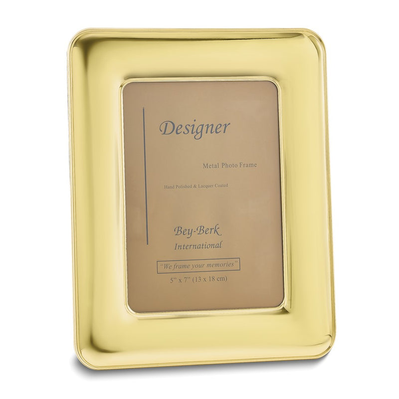 Solid Brass Polished Lacquer-coated 5x7 Photo Frame