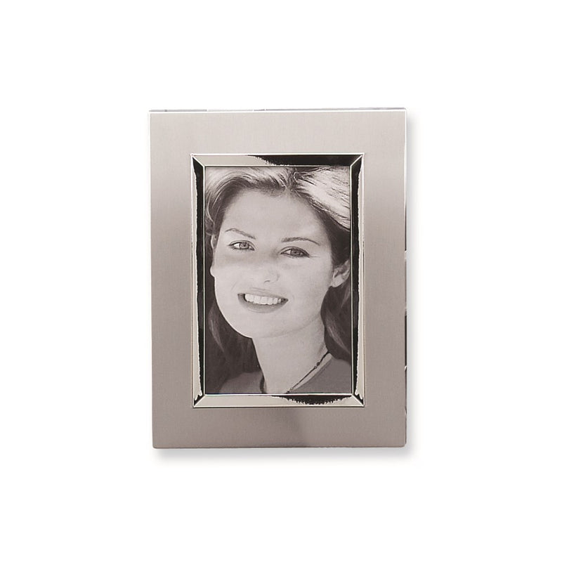 Brushed Aluminum with Polished Edge 4x6 Photo Frame