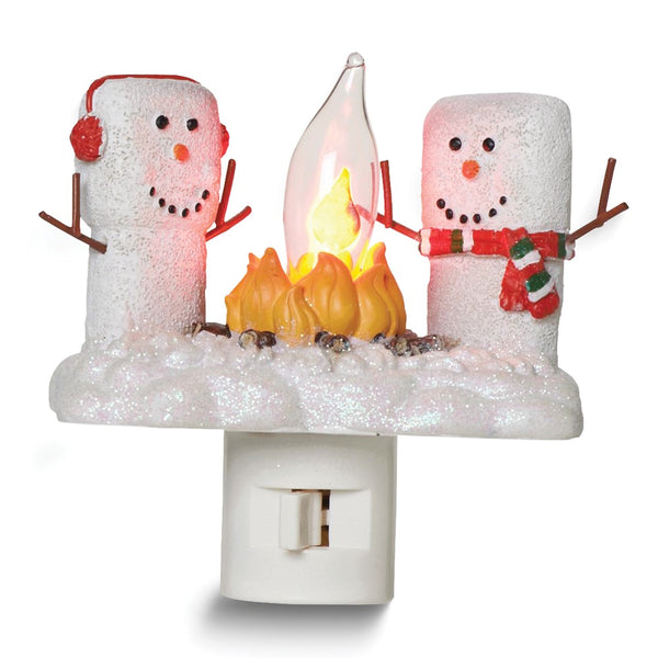 Marshmallow Snowmen and Campfire Flicker Night Light