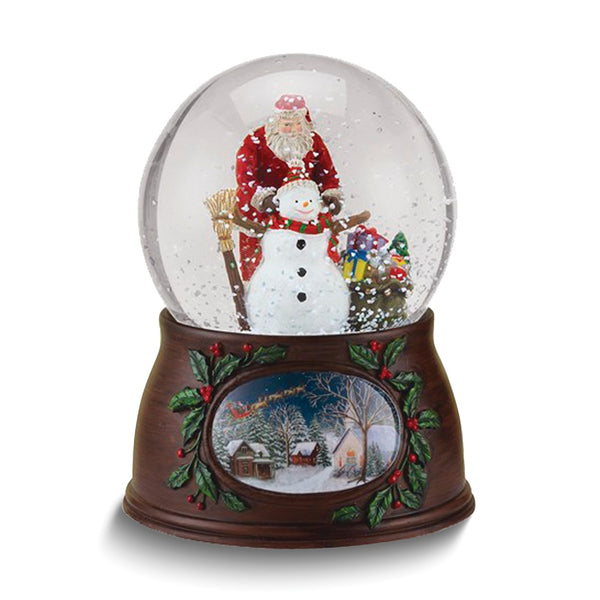 Musical (Plays Have Yourself A Merry Little Christmas) Santa and Snowman Glitter Dome