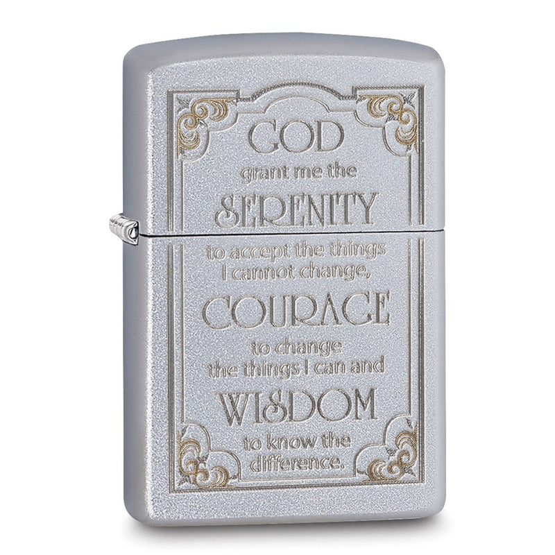 Zippo Serenity Prayer Satin Chrome Lighter