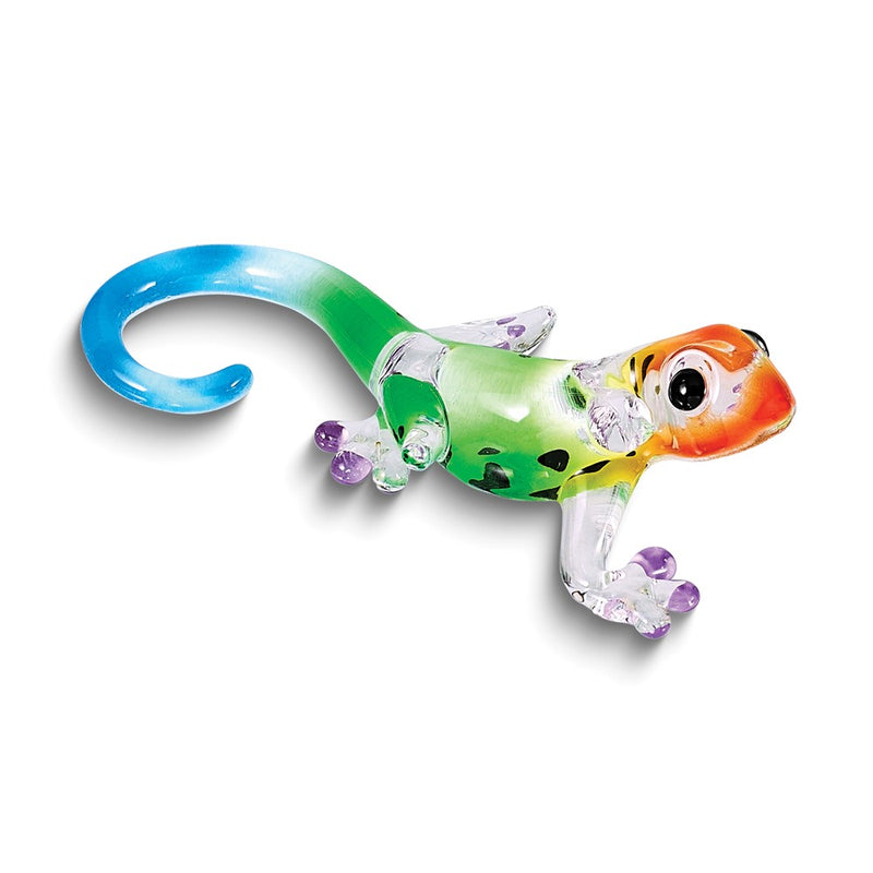 Multi-color Gecko Handcrafted Glass Figurine