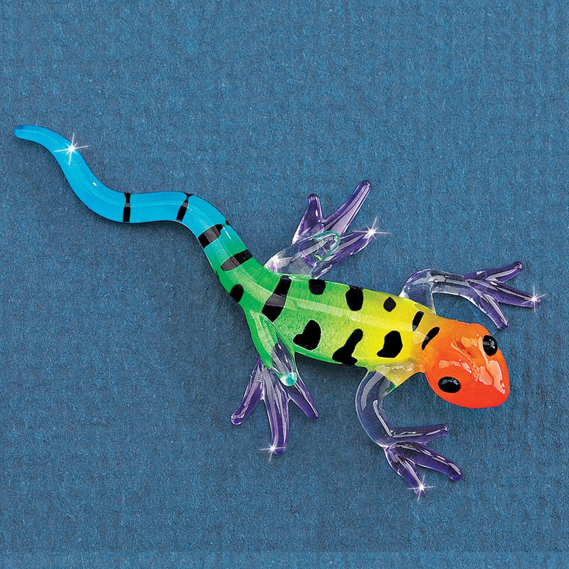 Multi-color Gecko Handcrafted Glass Figurine