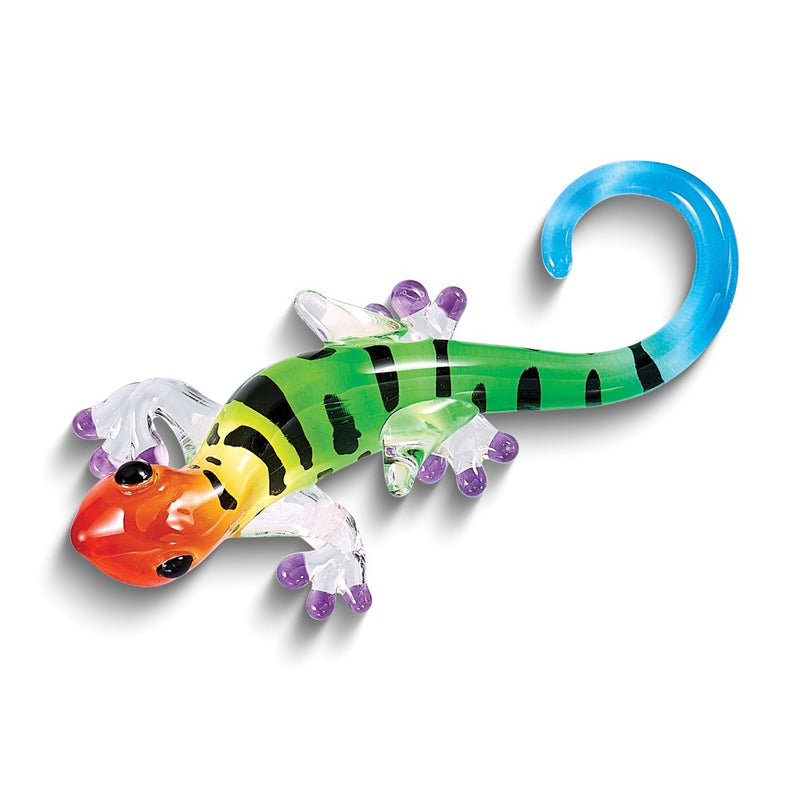 Multi-color Gecko Handcrafted Glass Figurine